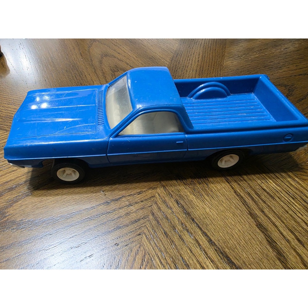 Vintage Blue Plastic Pickup Truck Toy El Camino Style 9 Inch Retro Vehicle